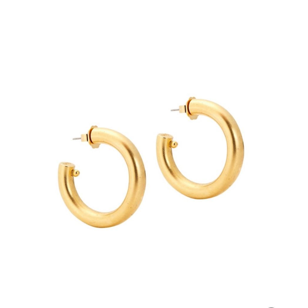 Brinker  Eliza Jumbo 24k Goldplated Hoops